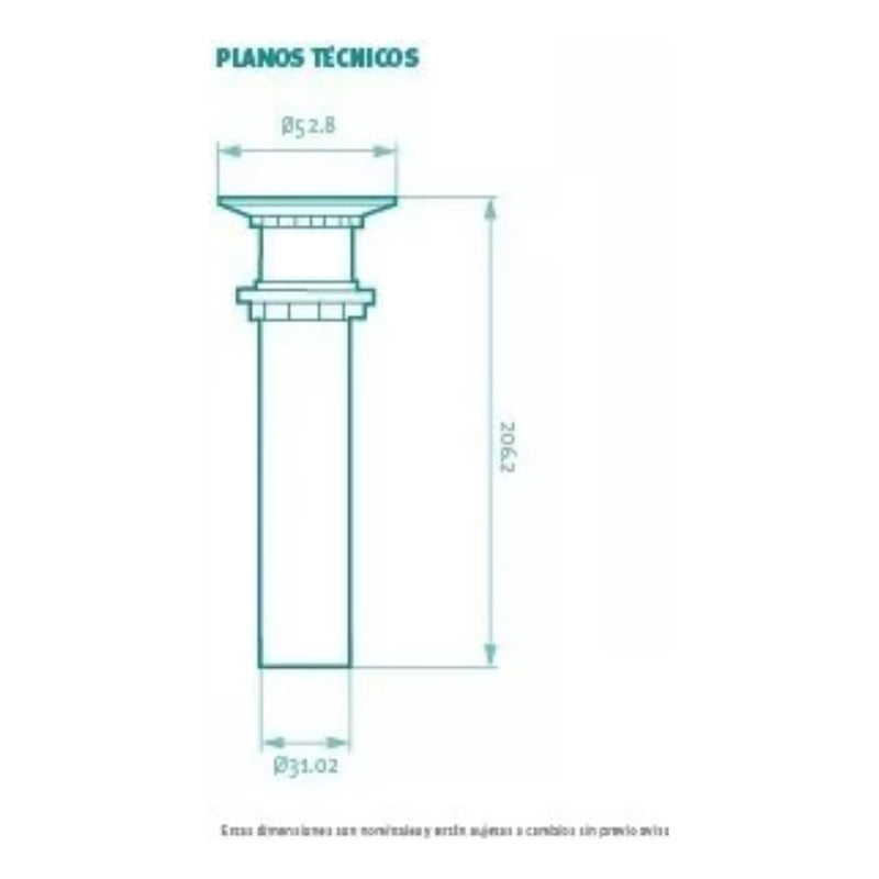 Desagüe De Lavamanos Plástico Sin Rebose
