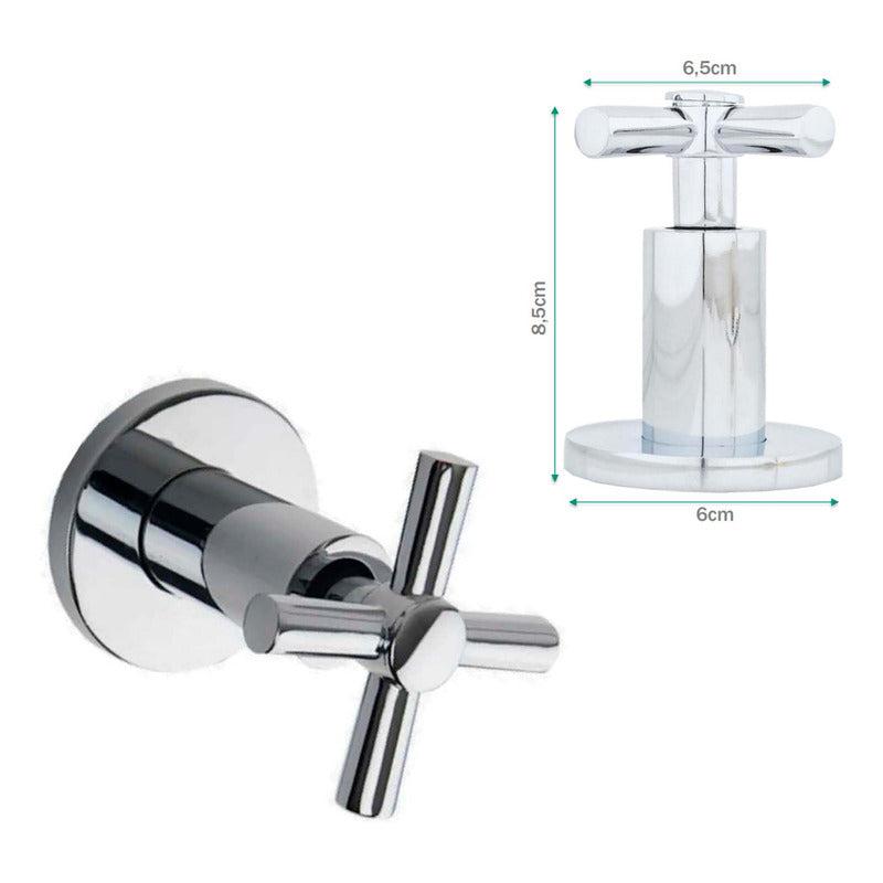 Kit Ducha 15cm Tubo + Mezclador Ducha + Manijas Timone