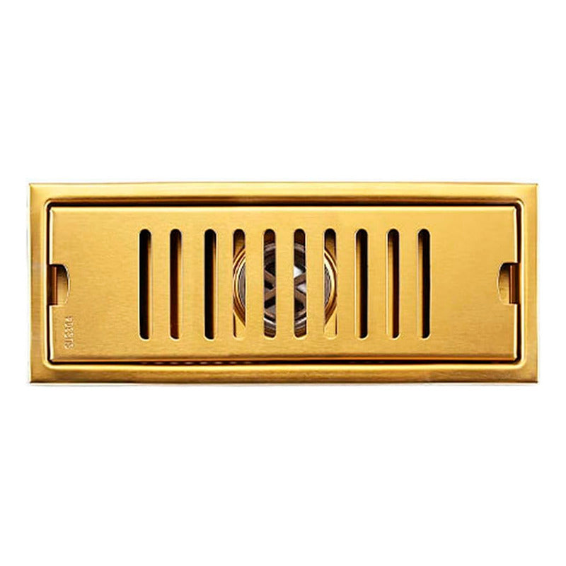Rejilla De Piso Ranurada Oro Cepillado 20*10cm