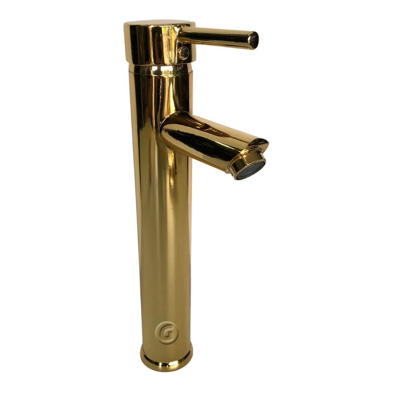 Llave Lavamanos Grifo Pico Recto Vintage Oro Laton