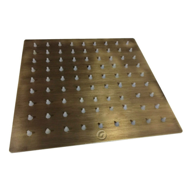 Tubo Con Ducha Cuadrada 20x20 Vintage Bronce Antiguo