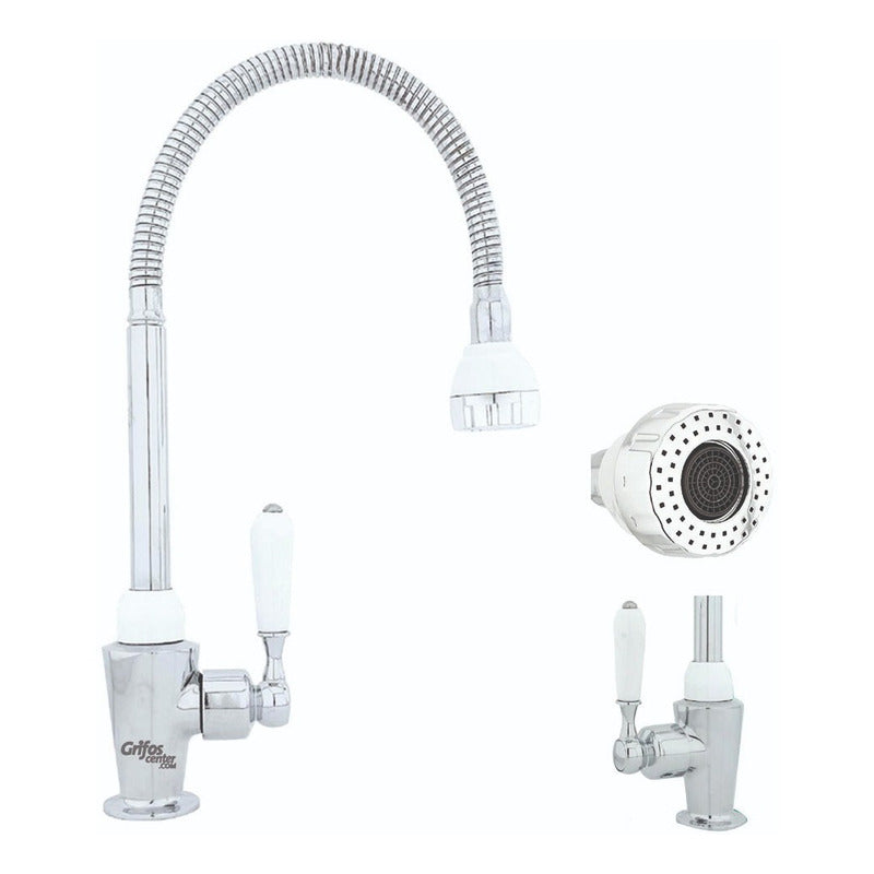 Grifería Lavaplatos Agua Fría Alta Flexo