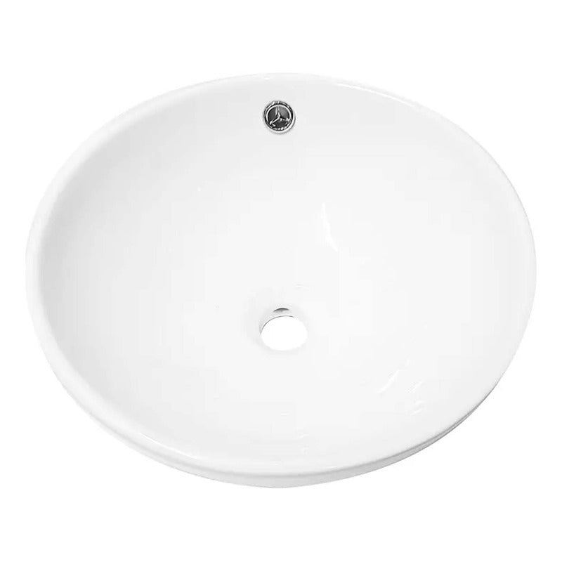 Lavamanos Redondo En Porcelana Blanco 38.5*38.5*16.5