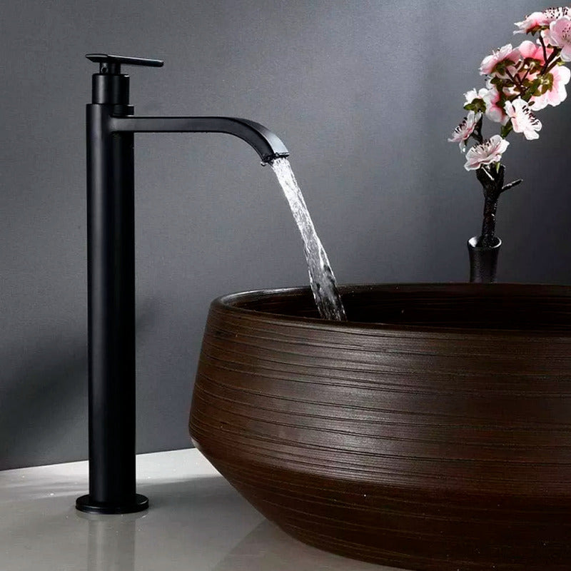 Grifería Lavamanos Alta Agua Fría Vintage Negro