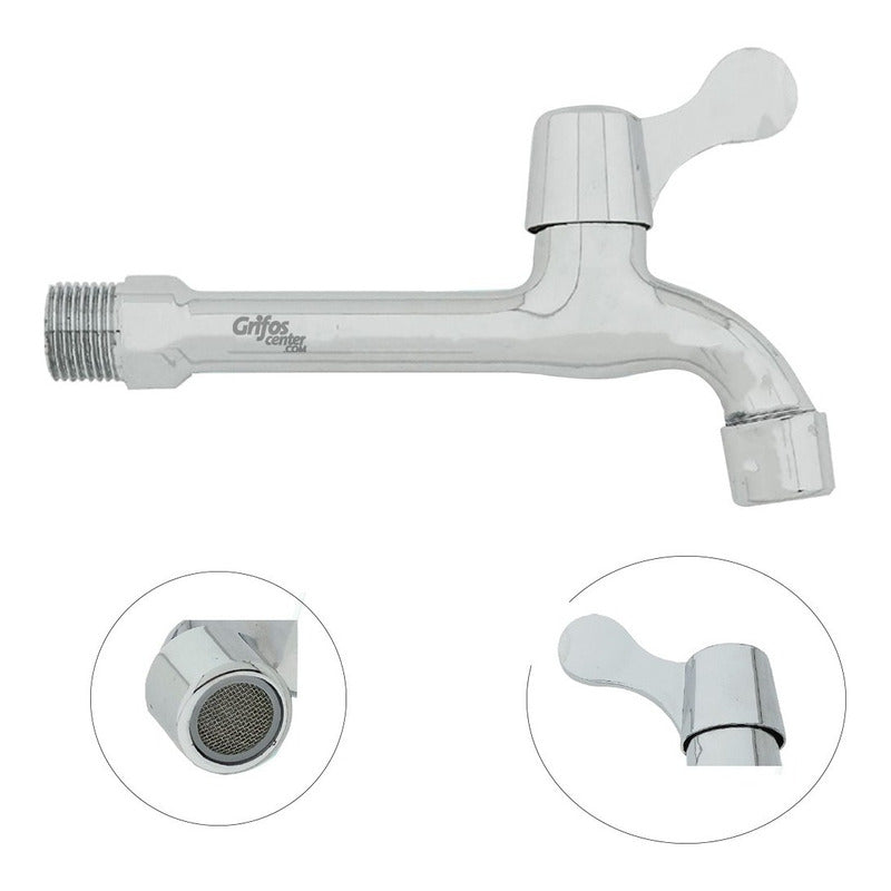 Grifería De Pared Agua Fría Grande Zamak