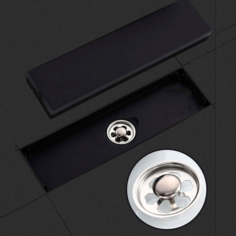 Rejilla De Piso Invisible Negro Mate 30 X 10cm