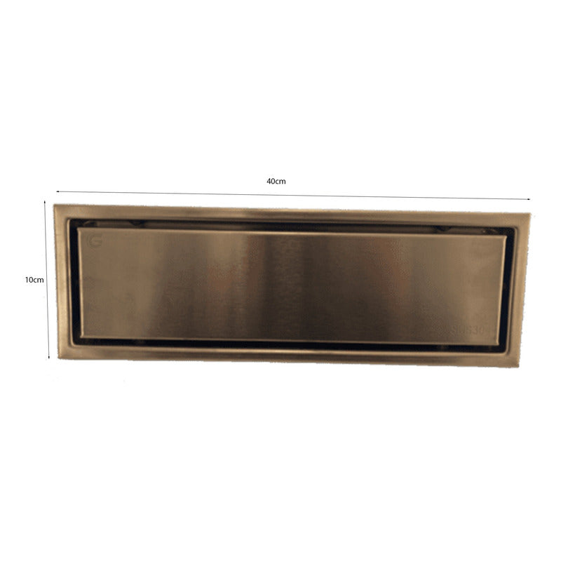 Rejilla De Piso 40x10cm Troya Vintage Rose Gold