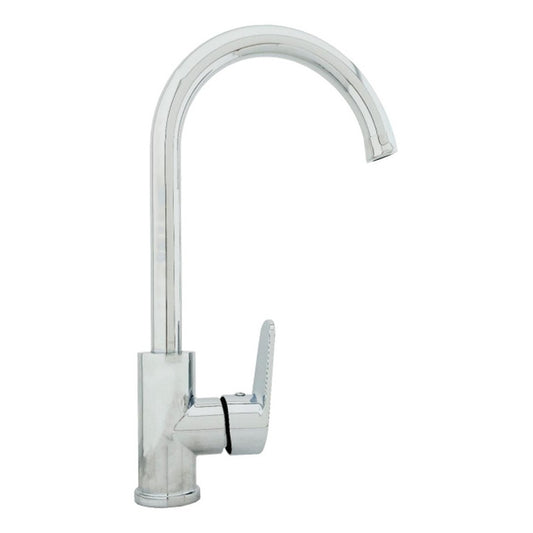 Grifería Lavaplatos Monocontrol Base Circular Cuello Ganso