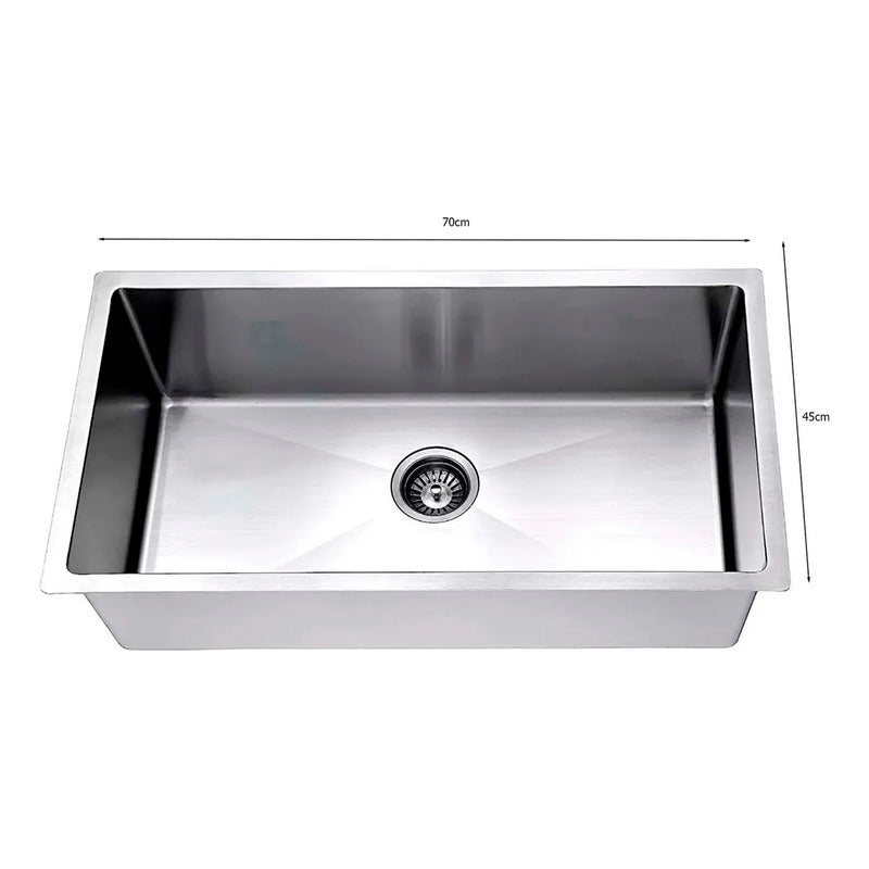 Combo Lavaplatos 70*45cm+griferia Plata Cuello 7+accesorios