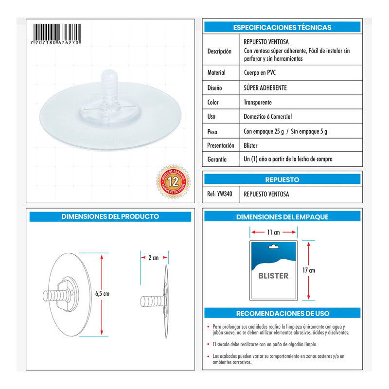 Accesorio Repuesto Ventosa Super Adherente