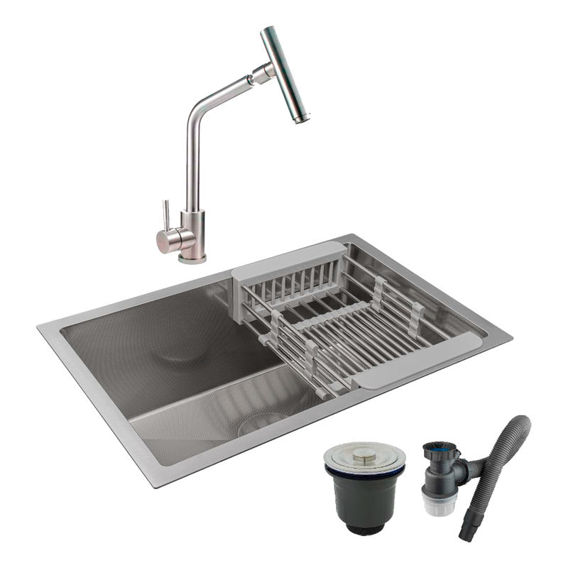 Combo Lavaplatos 60*40cm+griferia Acqua Plateada+accesorios