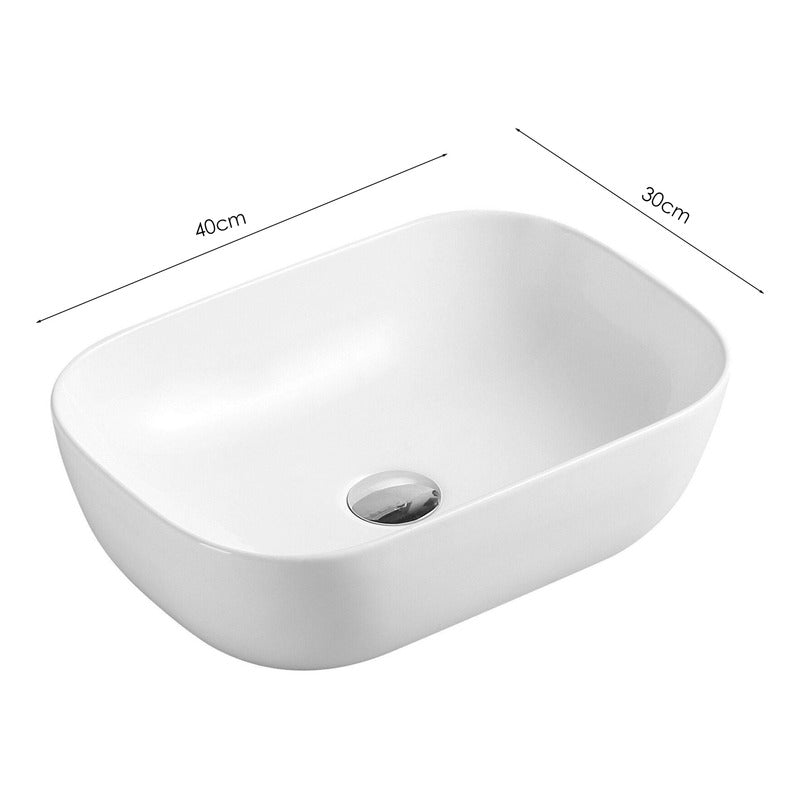 Lavamanos Porcelana De Sobreponer Rectangular 400x300x140