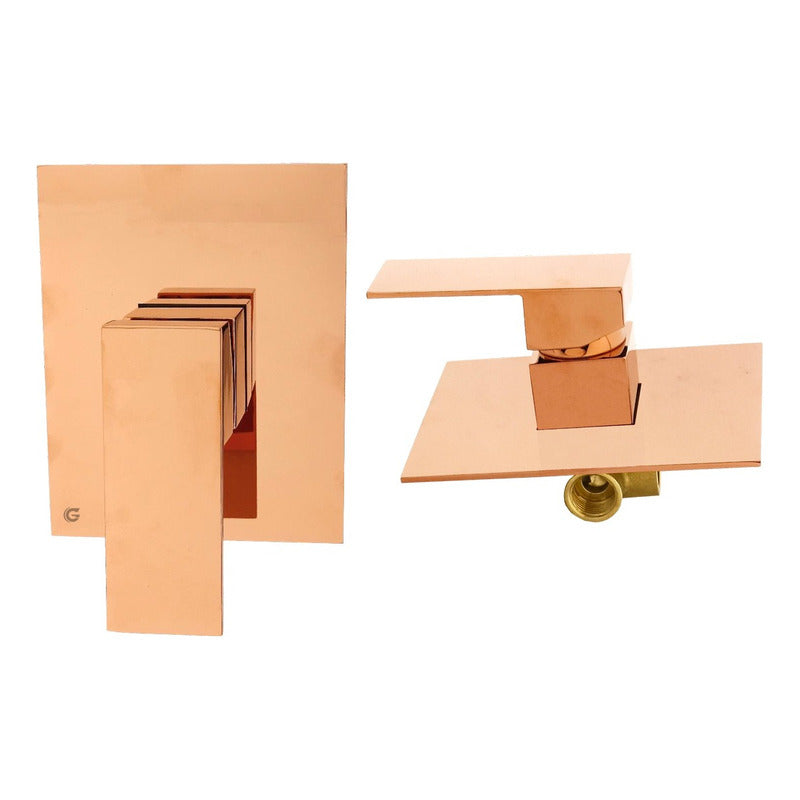 Monocontrol Ducha Cuadrado Rose Gold Vintage