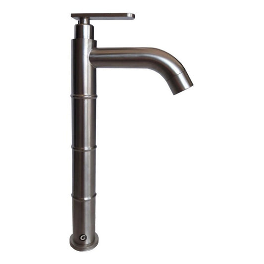 Griferia Lavamanos Agua Fría Poste Alto Satinado.