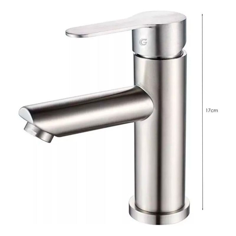 Grifería Monocontrol Lavamanos Baja En Acero Inox.304