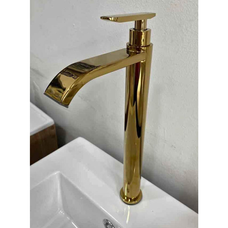 Grifería Monocontrol Lavamanos Alta Agua Fría Vintage Gold