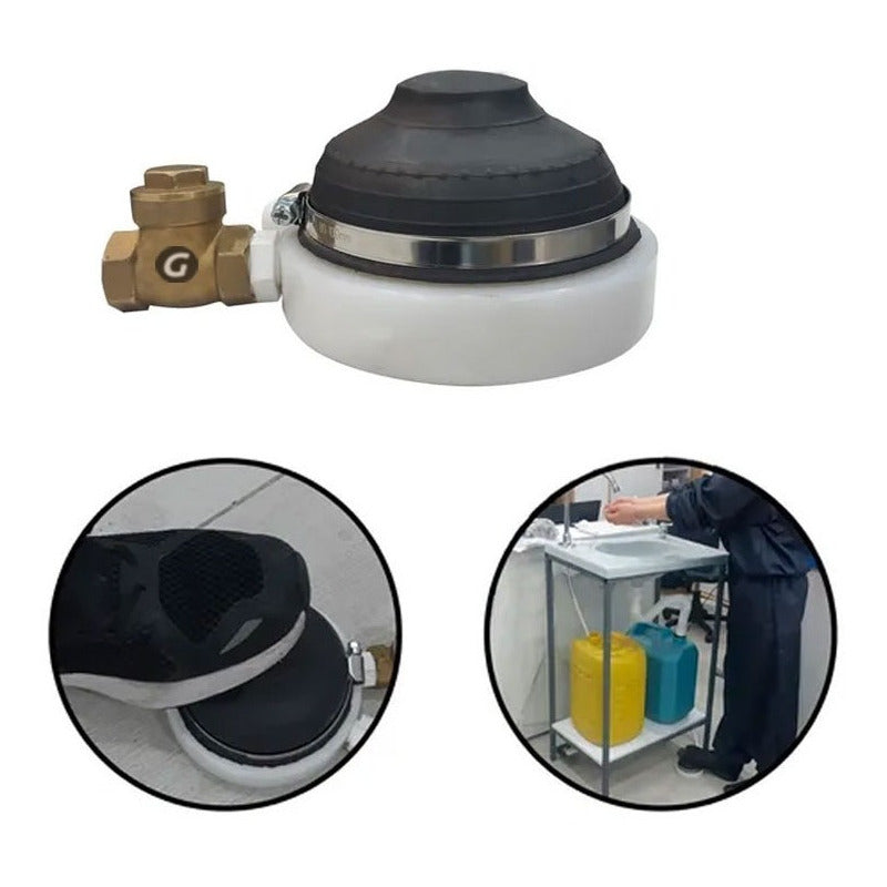 Kit Lavamanos Accionador Manos Portátil Y Dispensador Jabón