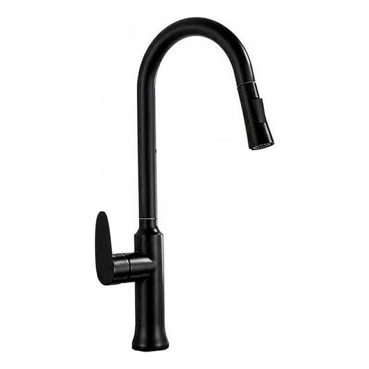 Grifería Lavaplatos Monocontrol Extraíble Negro Mate