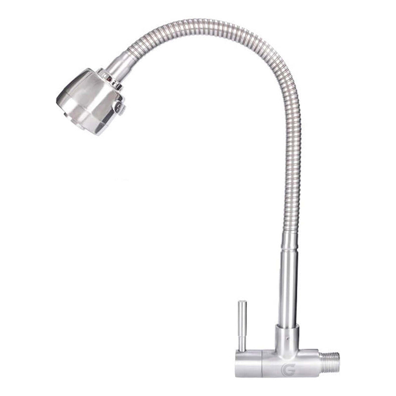 Grifería Agua Fría Pared Flexible Acero 304