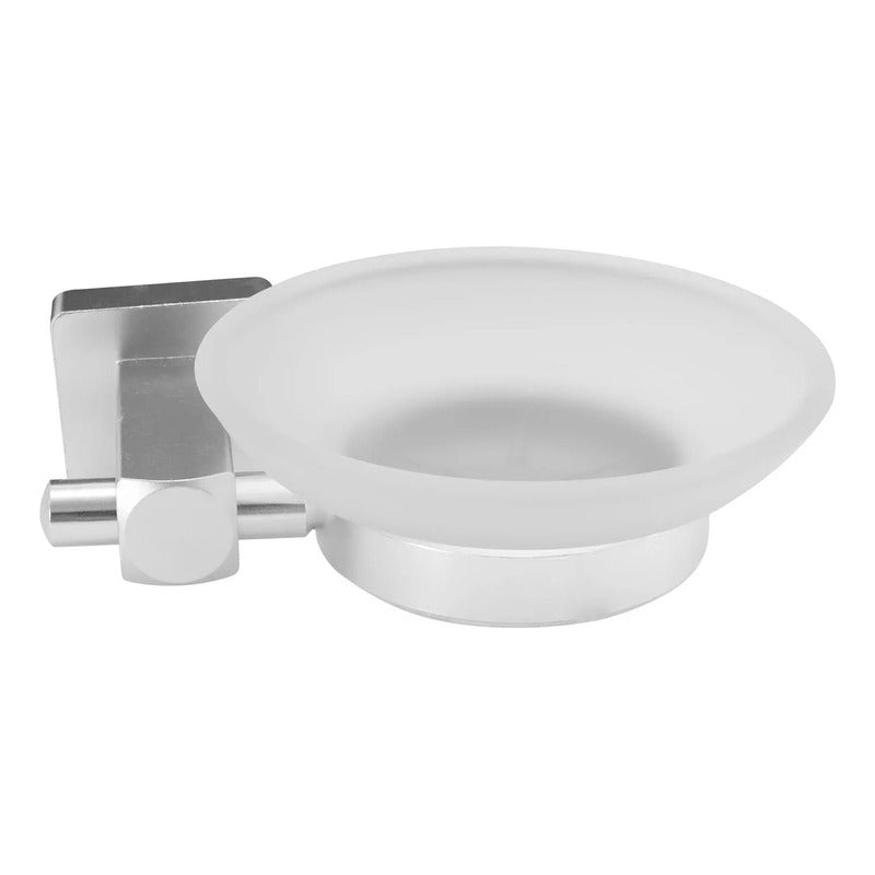 Jabonera Para Baño Cuadrada En Aluminio