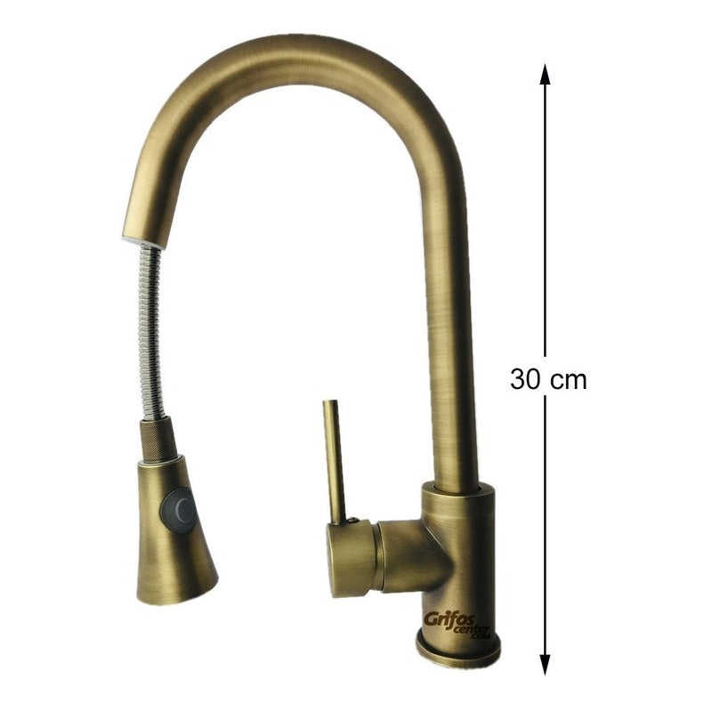 Grifería Vintage Lavaplatos Extraíble Bronce Antiguo