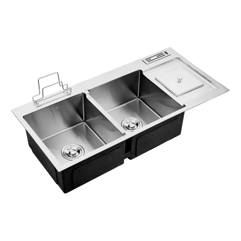Lavaplatos En Acero Natural 100*45cm Sistema De Deposito