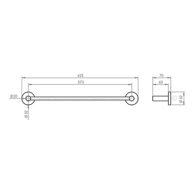 Toallero Barra Para Baño Cromado 60cm Benton
