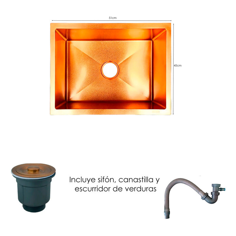 Combo Lavaplatos 51*45cm+griferia Lvp Rose Pull Out+acc