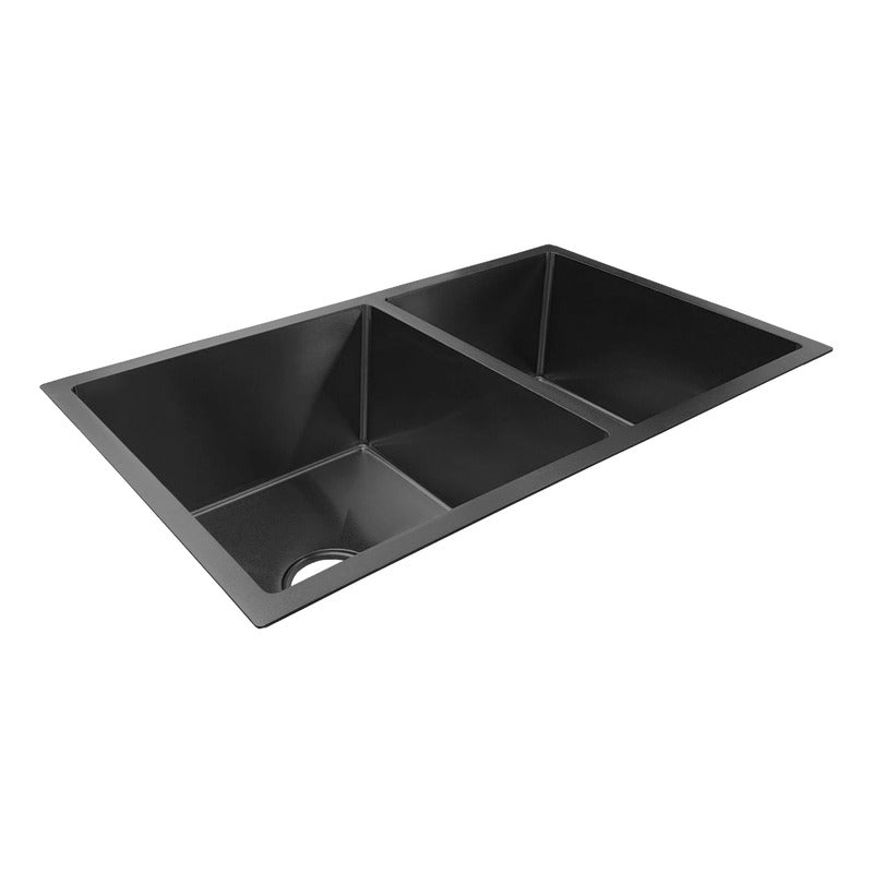Lavaplatos De Acero Negro Doble Pozo Vintage 78*45cm