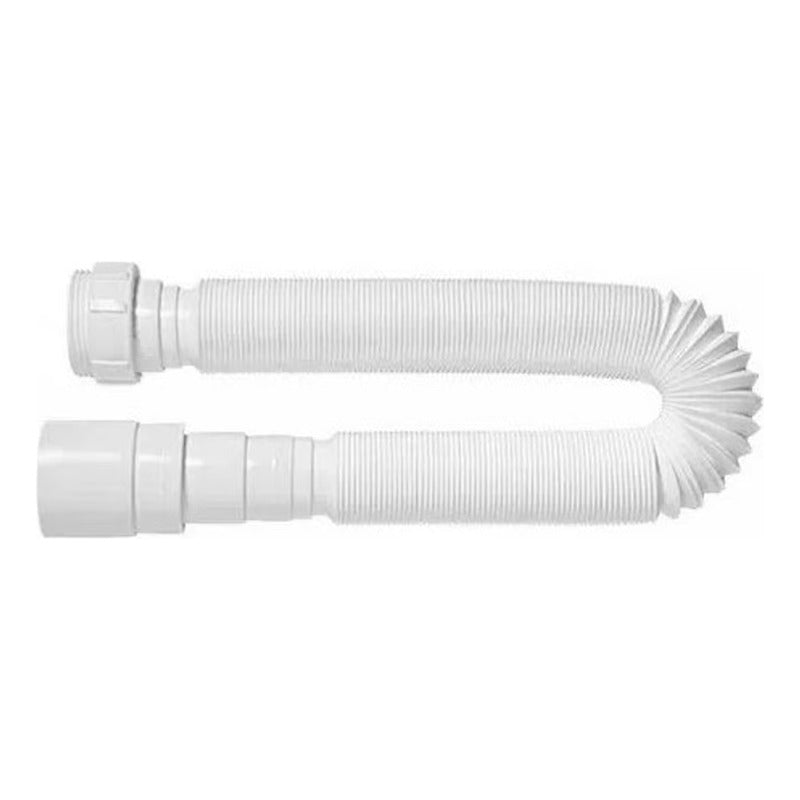 Sifón Flexible Blanco Multiusos Lavaplatos O Lavamanos