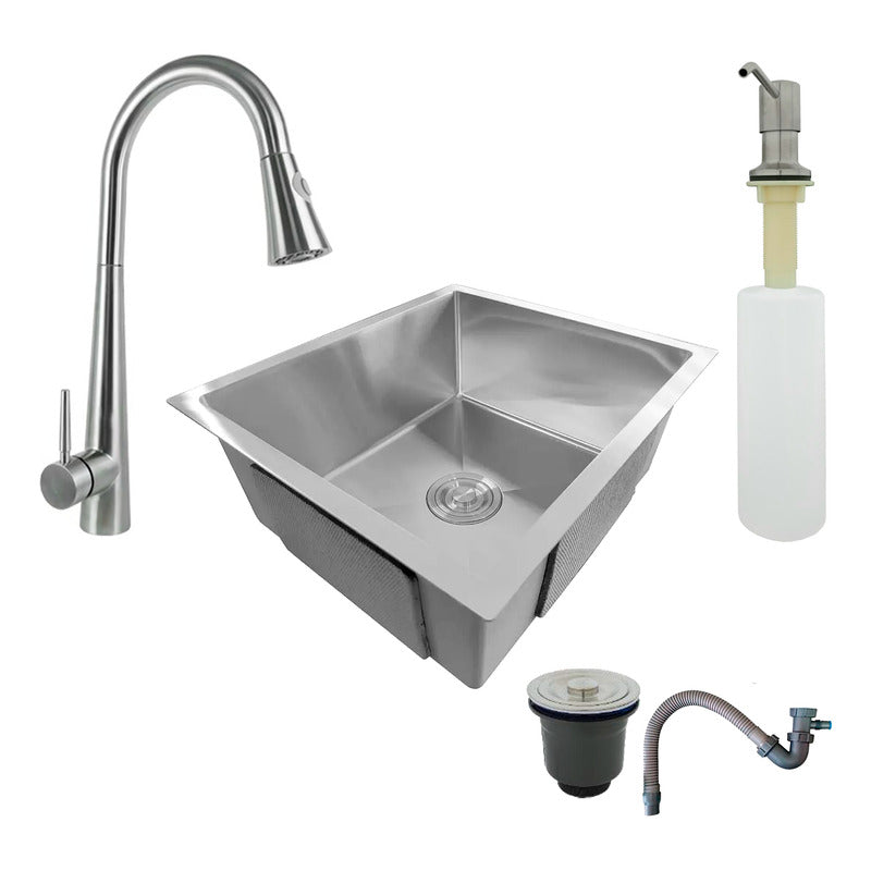 Combo Lavaplatos 60*45cm+griferia Plata+dispensador Y Acc