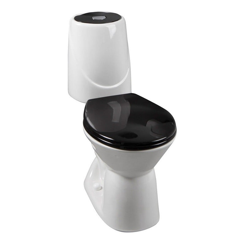 Kit Asiento Sanitario Negro + Tapa Happy