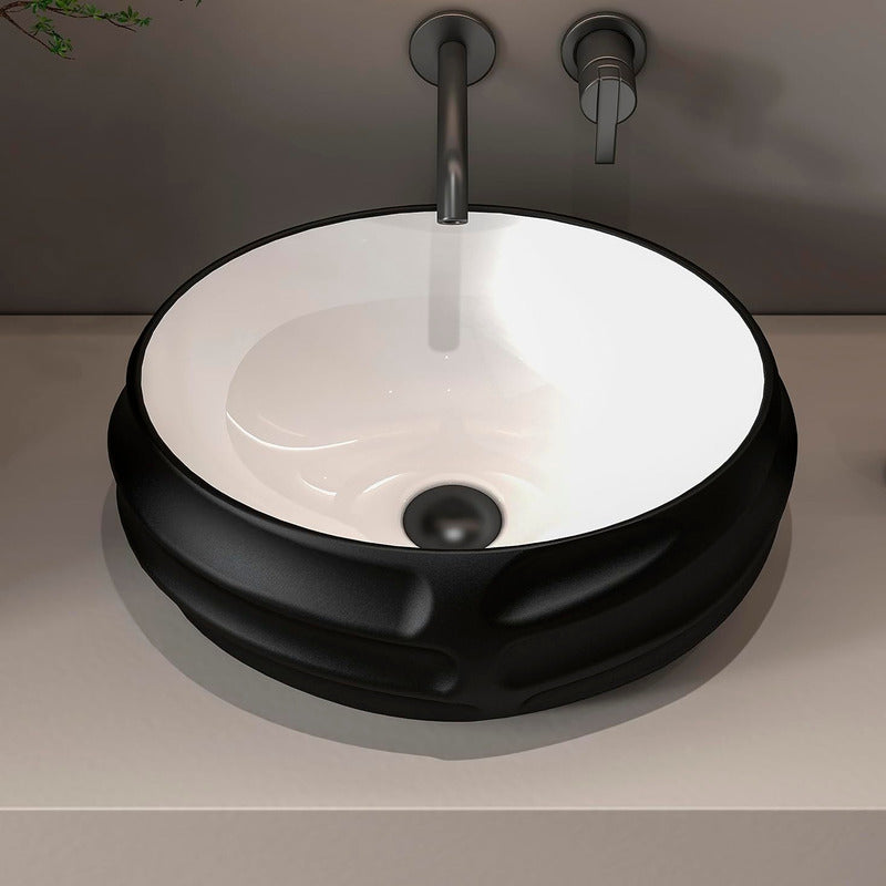 Lavamanos De Sobreponer Redondo Negro Nylo 40*40*15cm