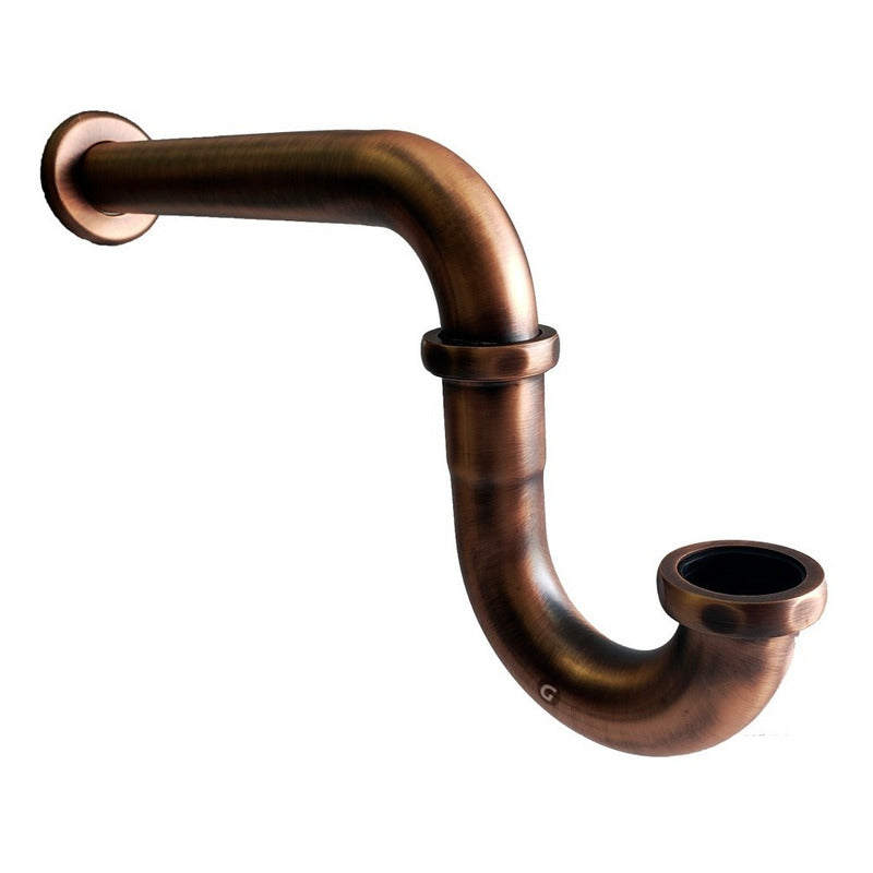 Sifón Lavamanos Vintage Cobre Antiguo