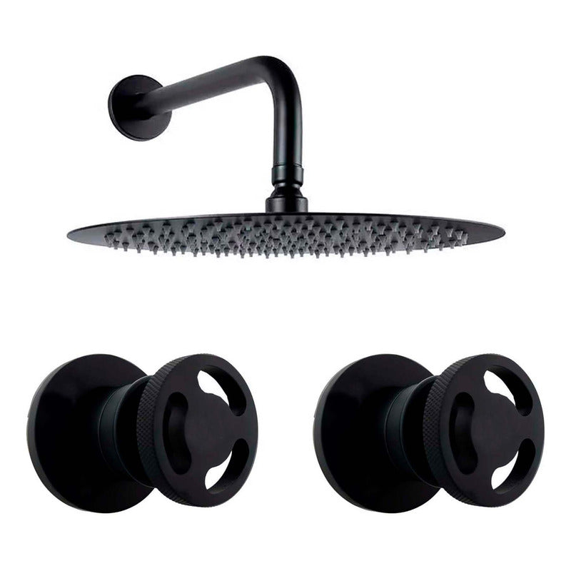 Kit Ducha Redonda 15cm+tubo+mezclador Ducha + Manijas Indus.