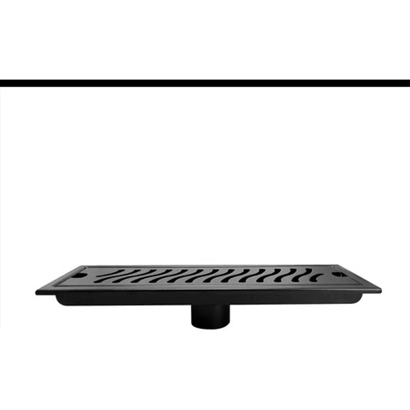 Rejilla De Piso Ranurada 30x10cm Negro Mate