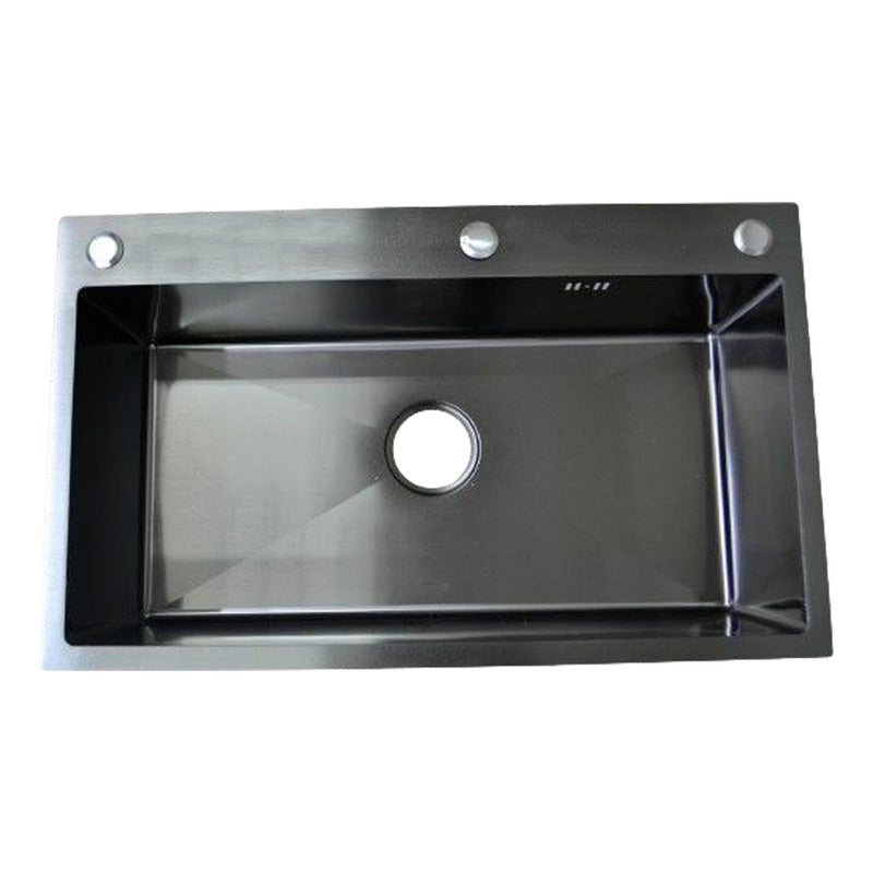 Lavaplatos En Acero 75*45*20cm Negro+accesorios