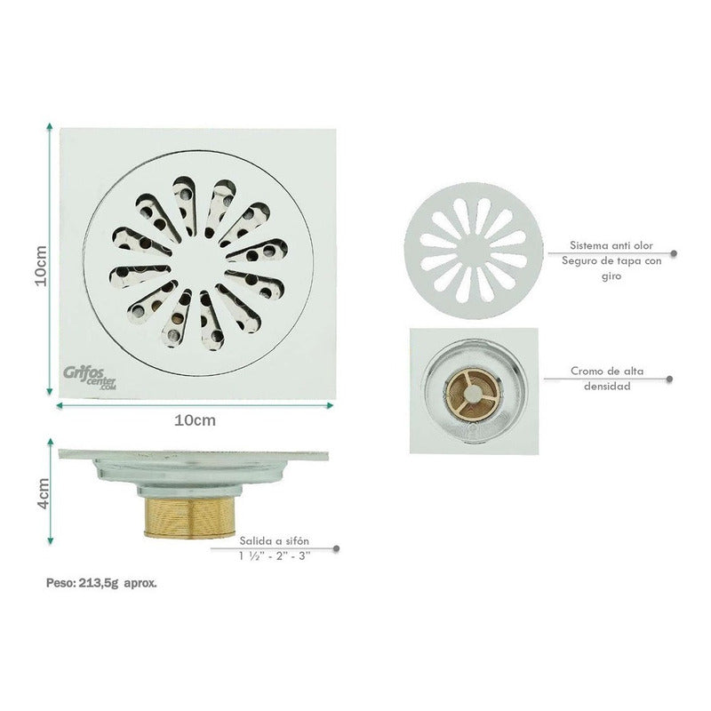 Rejilla Cuadrada Tipo Sol Bronce