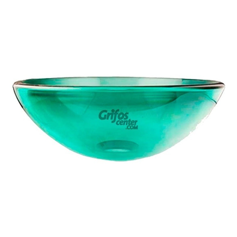 Lavamanos De Vidrio Verde Manzana 32cm