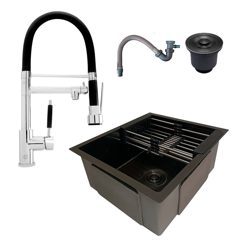 Combo Lavaplatos 51*45cm+griferia Lvp Escualizable+accesorio