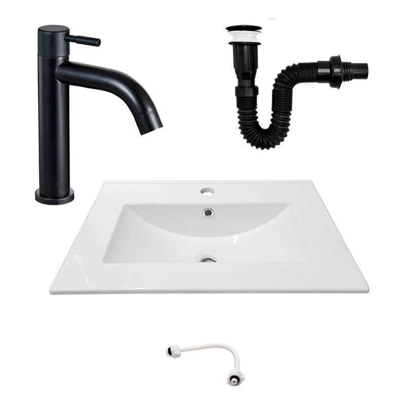 Combo Placa Lavamanos 61*40cm+griferia Agua Fria+push Negro4