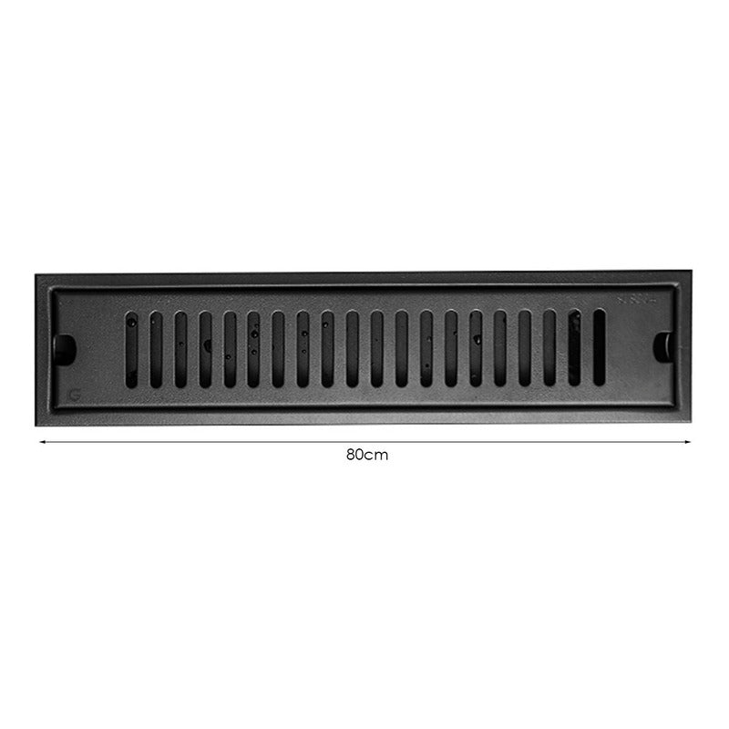 Rejilla Piso Rectangular Ladrillo De 80cm X 10cm Negro Mate