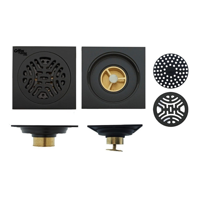 Rejilla De Piso Cuadrada 10x10cm Negra Azteca