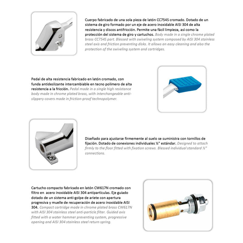 Válvula Llave Pedal Institucional Tráfico Pesado