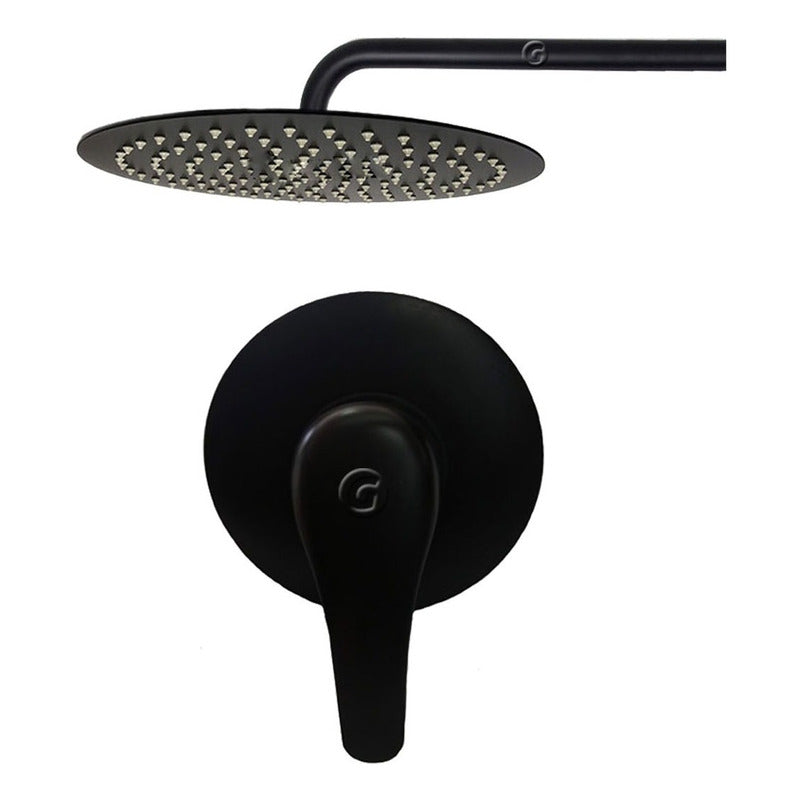 Ducha Negra Mono Control Con Ducha 20cm