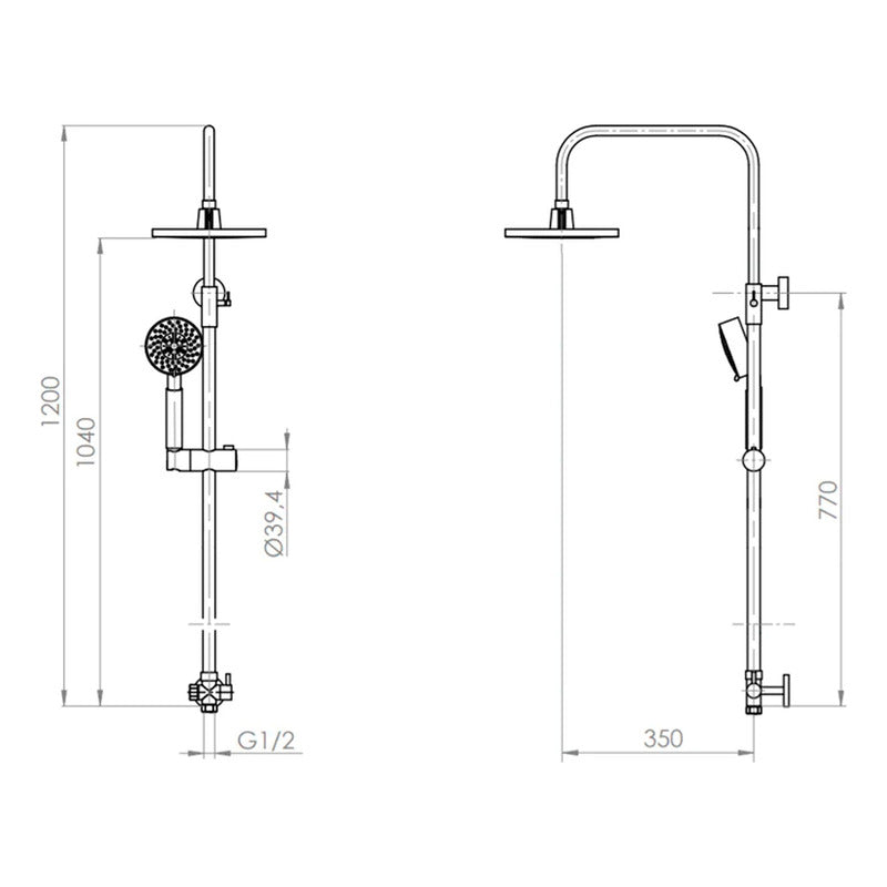 Columna De Ducha Venti Acero Inoxidable