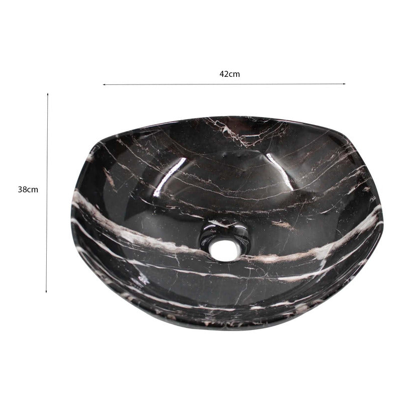 Lavamanos De Sobreponer De Vidrio Negro Onix