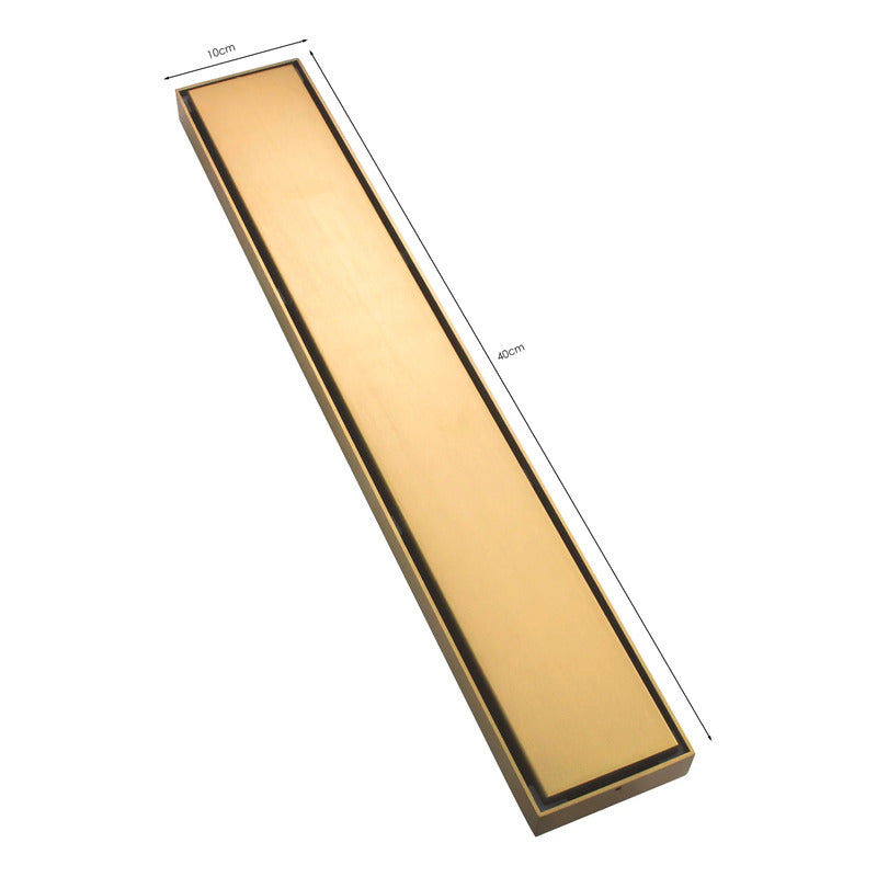 Rejilla De Piso Invisible Dorado Cepillado 40*10cm