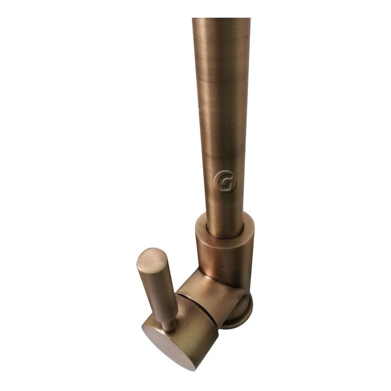 Griferia Monocontrol Cuello Curvo Bronce Antiguo