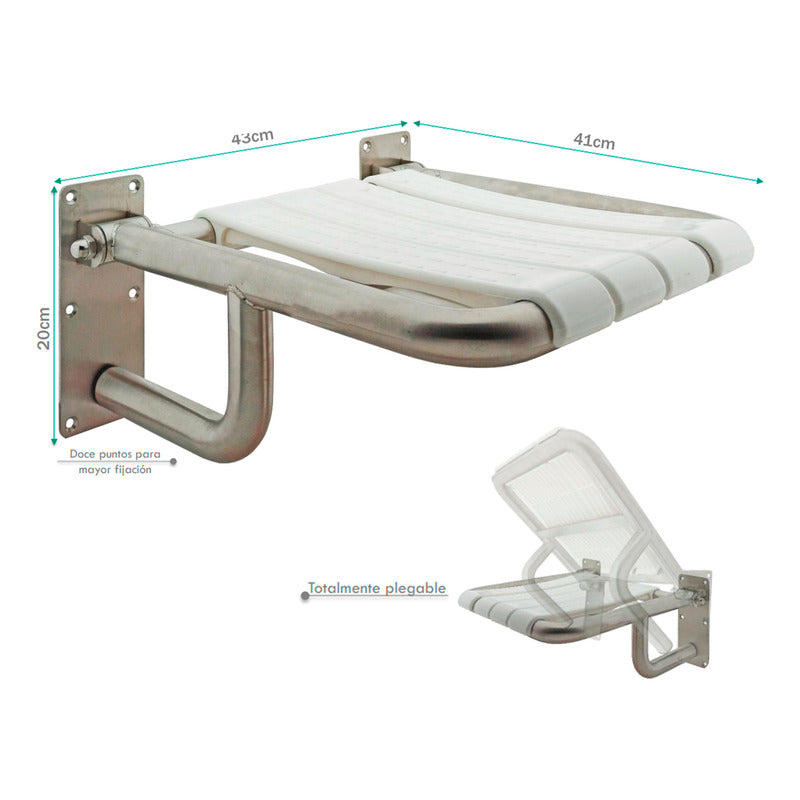 Silla De Seguridad Institucional Plegable Para La Ducha